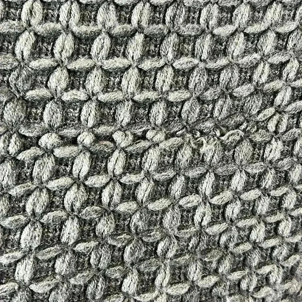 Gray Knit Poncho with Fringe edges - Picture 5 of 6